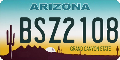 AZ license plate BSZ2108
