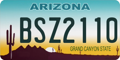 AZ license plate BSZ2110