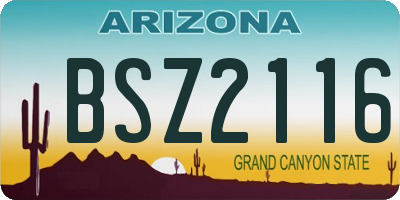 AZ license plate BSZ2116