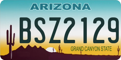 AZ license plate BSZ2129