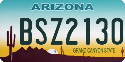AZ license plate BSZ2130