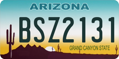 AZ license plate BSZ2131