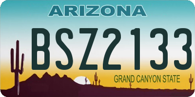 AZ license plate BSZ2133