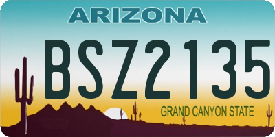 AZ license plate BSZ2135