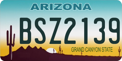 AZ license plate BSZ2139