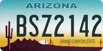 AZ license plate BSZ2142