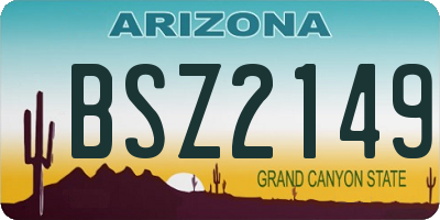 AZ license plate BSZ2149