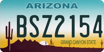 AZ license plate BSZ2154