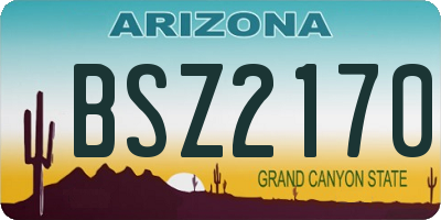 AZ license plate BSZ2170