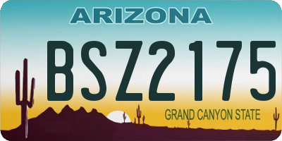 AZ license plate BSZ2175