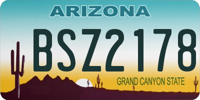AZ license plate BSZ2178