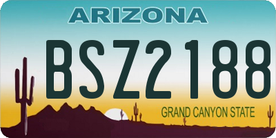 AZ license plate BSZ2188