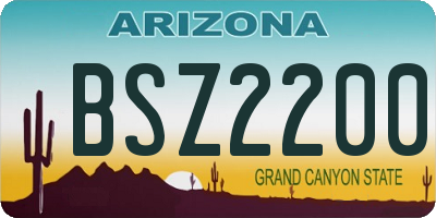 AZ license plate BSZ2200