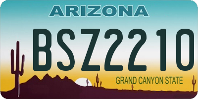 AZ license plate BSZ2210