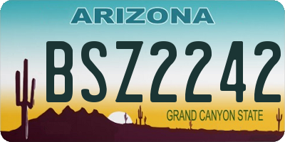 AZ license plate BSZ2242