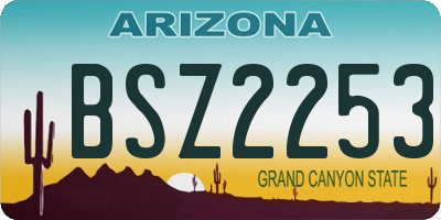 AZ license plate BSZ2253