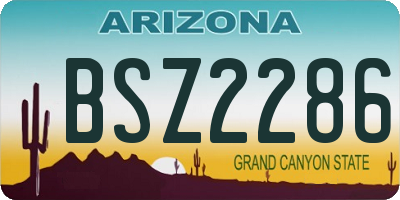 AZ license plate BSZ2286
