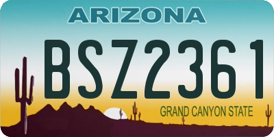 AZ license plate BSZ2361