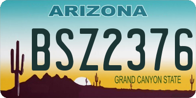 AZ license plate BSZ2376