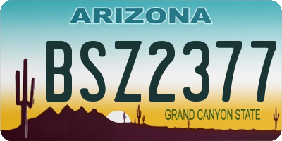 AZ license plate BSZ2377