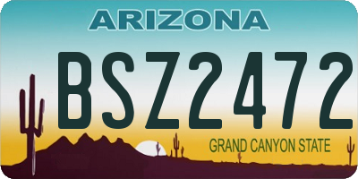 AZ license plate BSZ2472