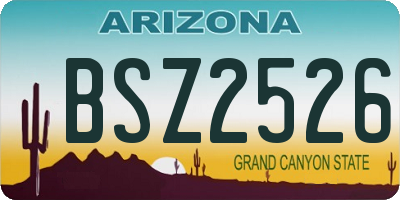 AZ license plate BSZ2526