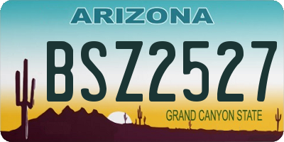 AZ license plate BSZ2527