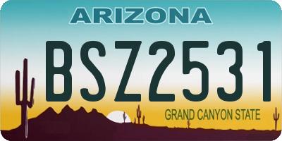AZ license plate BSZ2531