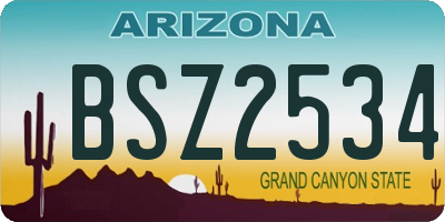AZ license plate BSZ2534
