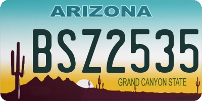 AZ license plate BSZ2535