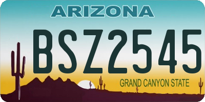 AZ license plate BSZ2545