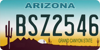 AZ license plate BSZ2546