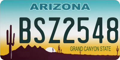 AZ license plate BSZ2548