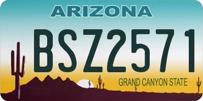 AZ license plate BSZ2571