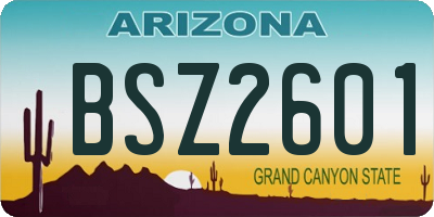 AZ license plate BSZ2601