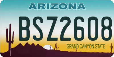 AZ license plate BSZ2608