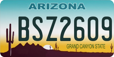 AZ license plate BSZ2609