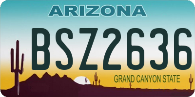 AZ license plate BSZ2636