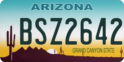 AZ license plate BSZ2642