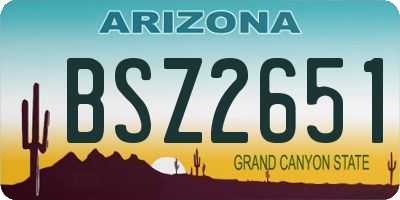 AZ license plate BSZ2651