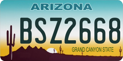 AZ license plate BSZ2668