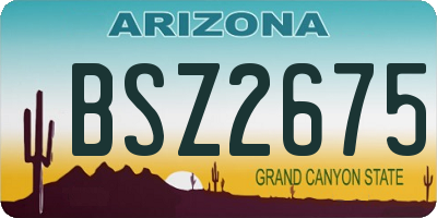 AZ license plate BSZ2675