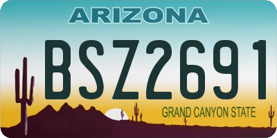 AZ license plate BSZ2691