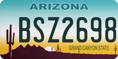 AZ license plate BSZ2698