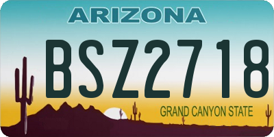 AZ license plate BSZ2718