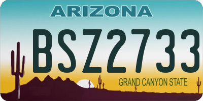 AZ license plate BSZ2733