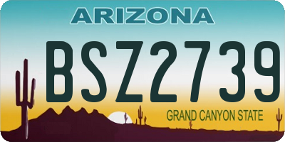 AZ license plate BSZ2739