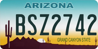 AZ license plate BSZ2742