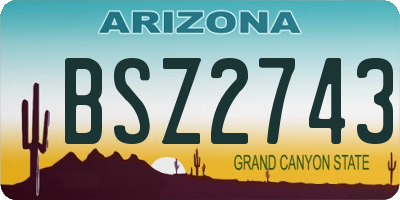 AZ license plate BSZ2743
