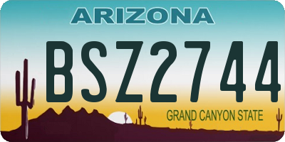 AZ license plate BSZ2744